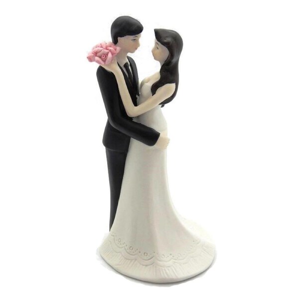 Wedding Ornament Bridal Couple Cake Decoration Black Suits China