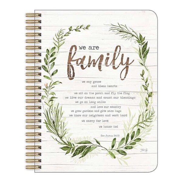 Legacy Spiral Note Book We are Family Scripture
