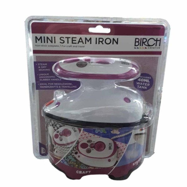 Birch Mini Steam Iron for Craft and Travel Caravans Motorhomes Quilting