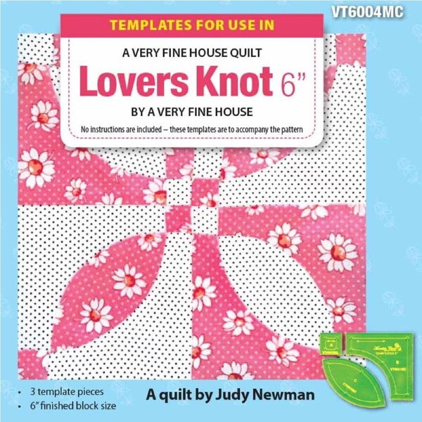 Quilting Patchwork Sewing Lovers Knot Set 3 Templates 6'' Block Matilda's Own