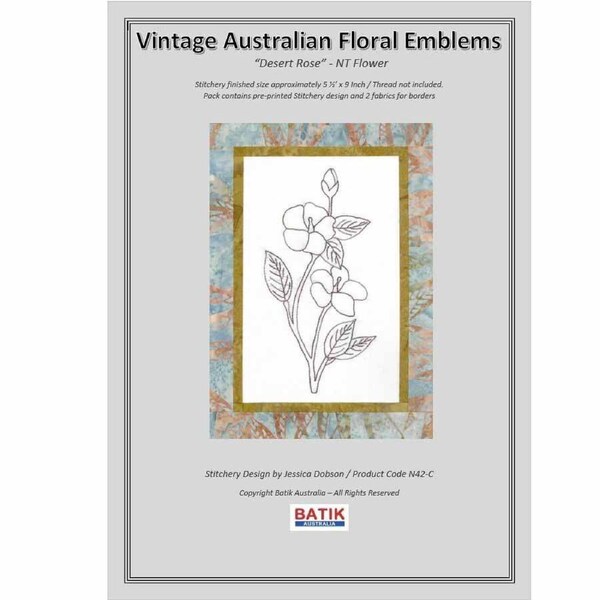 Sewing Embroidery Crafting Stitchery Kit Desert Rose Inc Batik Fabric