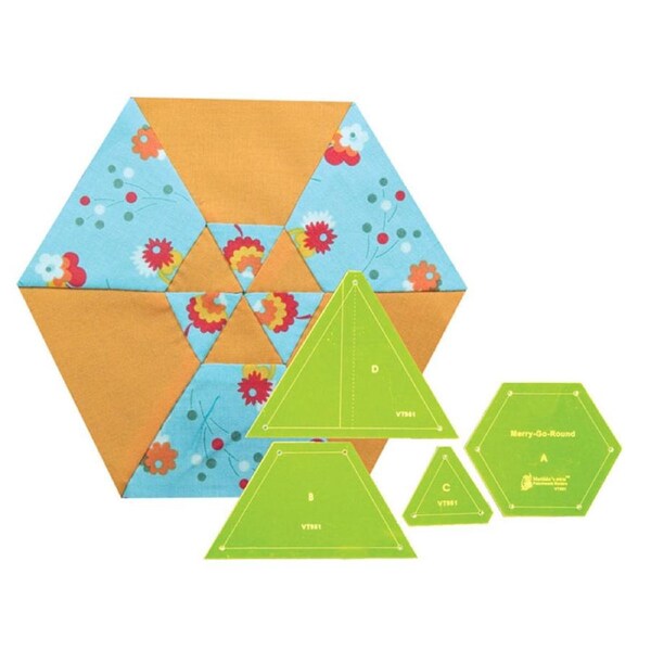 Quilting Patchwork Sewing Template Merry Go Round 8'' Block Matildas Own