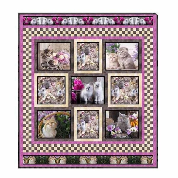 Quilting Sewing Patchwork Quilt Pattern Lovable Kittens