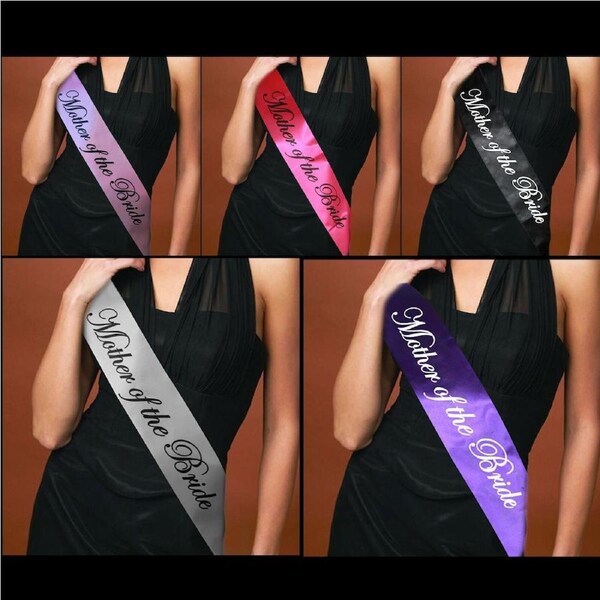 Hens night Bride to Be Bridesmaid Maid of Honour Sash - Pink Fancy Purple / MotherOfTheBride