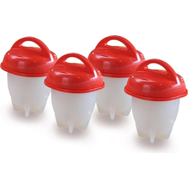 4pc TV Shop Egglettes No Shell Hard Boiled Egg Poacher Steamer Maker/Cooker/Cups