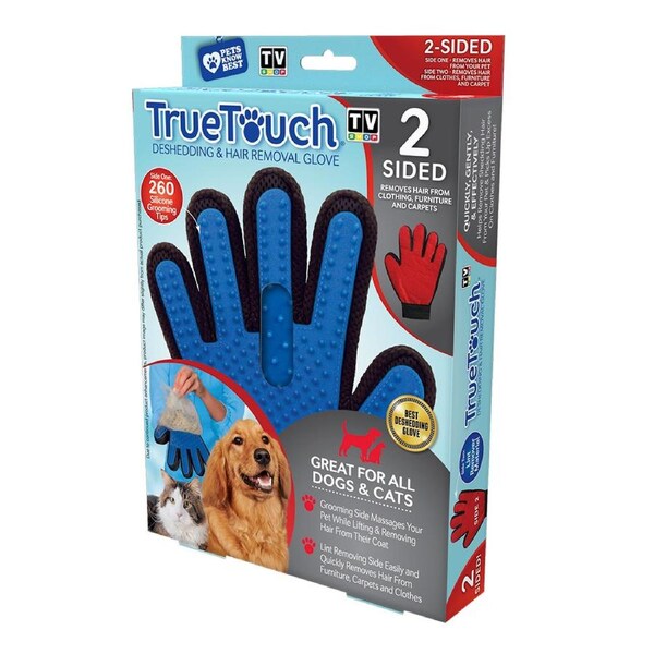 TV Shop True Touch 2 Sided Silicon Pet Dog/Cat Grooming Hair/Lint Removal Glove