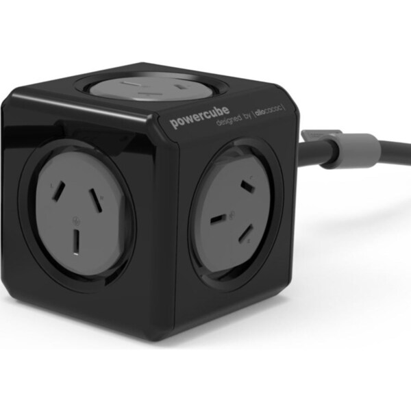 Allocacoc PowerCube 5 Socket Power Board/Mount w/1.5m Extension Cord Black