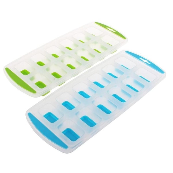 Appetito Easy Release Cube Ice Tray Set of 2 - 12 Cube Rectangular