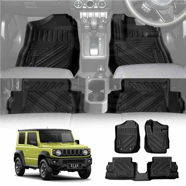 3D Floor Mats for Suzuki Jimny 3-Door Auto Transmission 2018-Onwards Heavy Duty All Weather Car Mats Carpet Liner Set