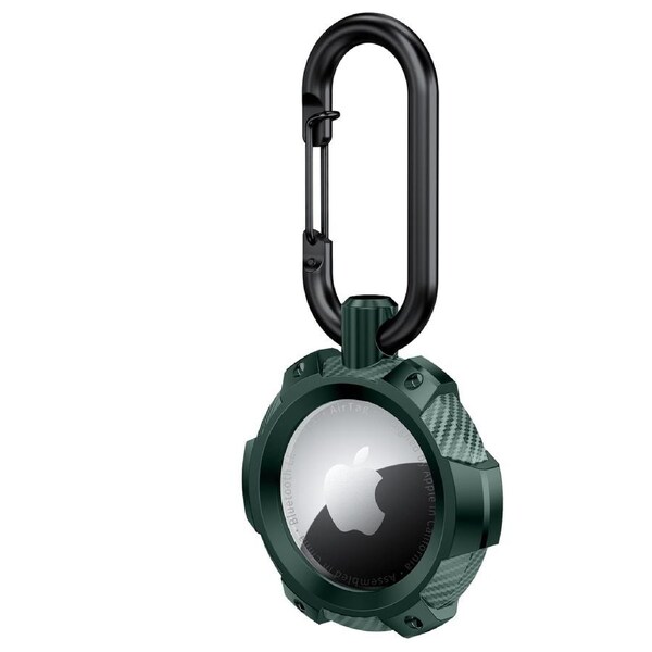 ZUSLAB AirTag Carbon Fiber Protective Keychain Case - Green
