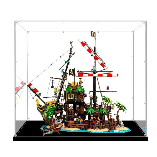 Acrylic Display Case for LEGO 21322 Ideas Pirates of Barracuda Bay Figure Storage Box Dust Proof Glue Free