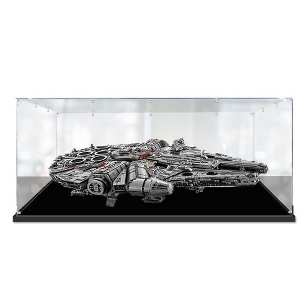 Acrylic Display Case for LEGO 75192 Star Wars Millennium Falcon Figure Storage Box Dust Proof Glue Free Horizontal Style