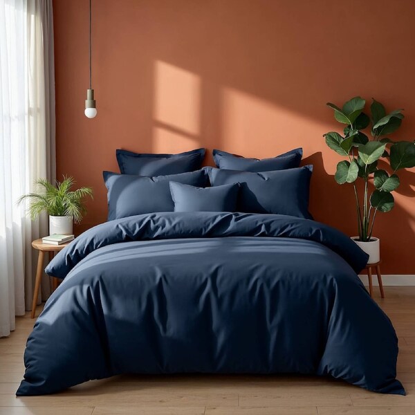 Balmain 1000TC Hotel Grade Bamboo Cotton Quilt Cover Pillowcase Set Cool Grey / Queen