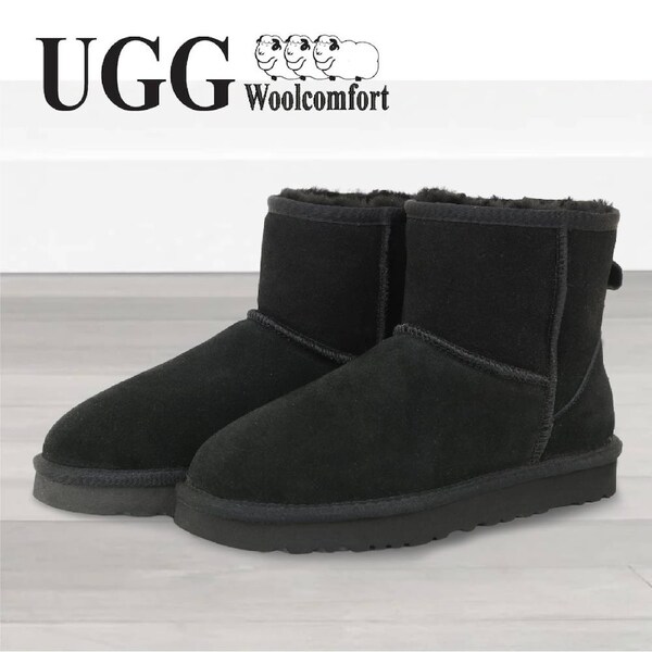 UGG Woolcomfort Classic Mini Boots Premium Australian Sheepskin in 6 Colors Black / AU Womens Size 10/Mens Size 8/EU 41