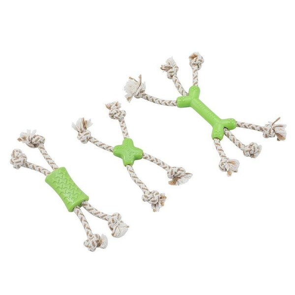 3x Paws & Claws 24cm Eco Knotted Rope Minis Chew Toy for Small Pet Dog Assorted