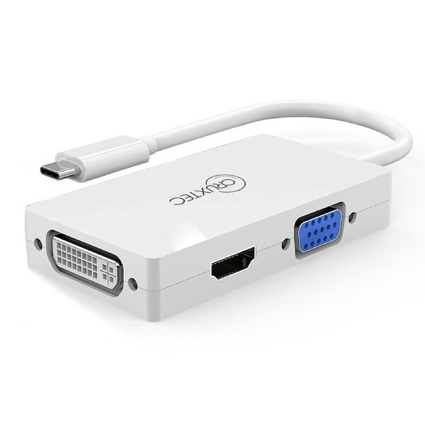 Cruxtec 4.7mm USB-C Male To HDMI/DVI/VGA 15cm Cable Adapter w/ MST 1080P/60Hz