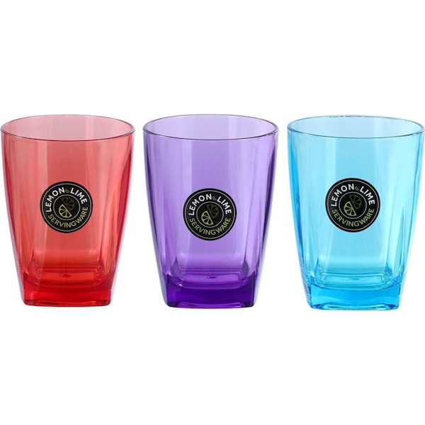 3x Lemon & Lime 450ml Deco Tumbler Drink Cup Outdoor Dining Drinkware Assorted