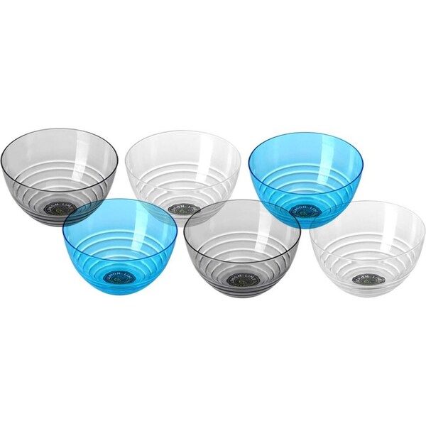 6x Lemon & Lime 14cm Wave Deco Serving Food Salad Bowl Dinnerware/Tableware Asst