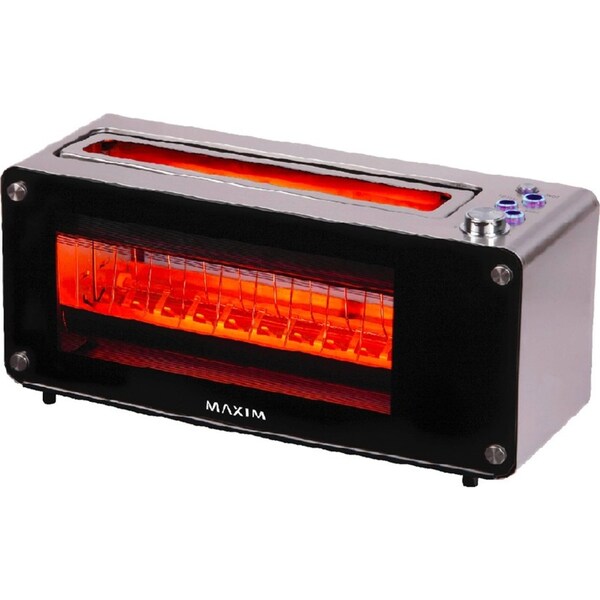 Maxim 2 Slice 38mm Wide Glass Stainless Steel Bread/Bagel Electric Toaster 1260W