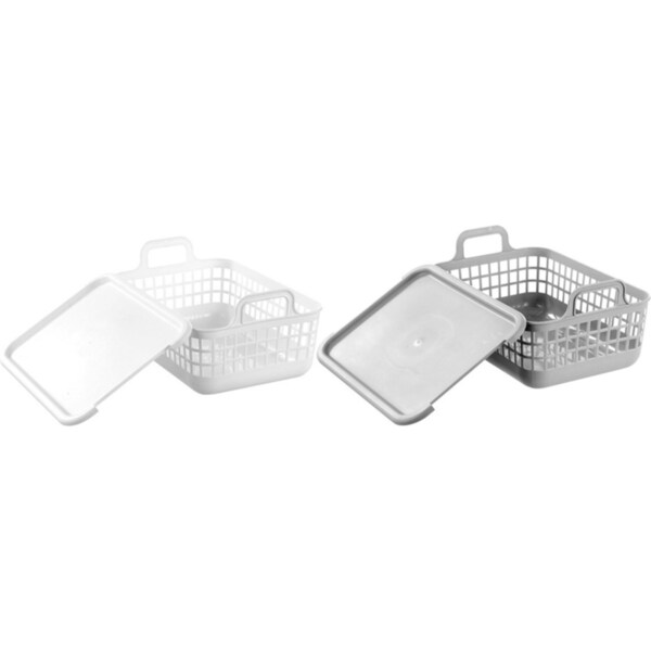 2x Boxsweden 33x16cm Storage Tote Organiser Tray w/ Lid/Handles Small Assorted