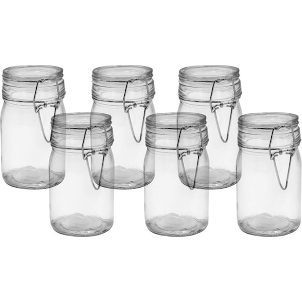 6x Lemon & Lime Fresco 12cm/240ml Glass Clip Jar Food Preserve/Container w/ Lid