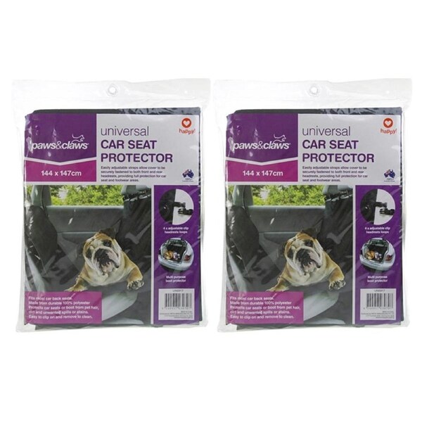 2x Paws & Claws 147cm Pet/Dog Puppy Vehicle/Car Seat Protector Universal Cover