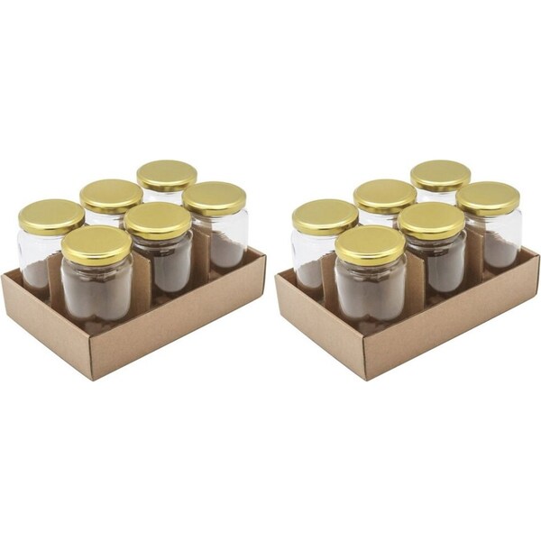 12x Lemon & Lime Verona 360ml/12cm Glass Conserve Jar Container w/Gold Lid Clear