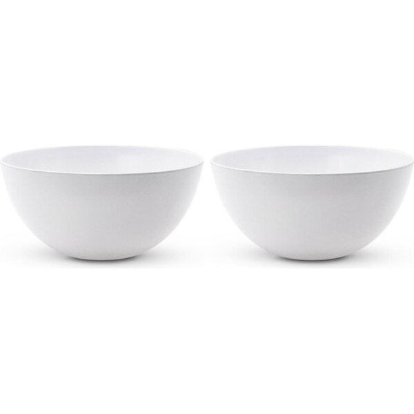 2x Lemon & Lime Round Melamine 30cm Salad/Food Noodle Bowl Tableware Large White