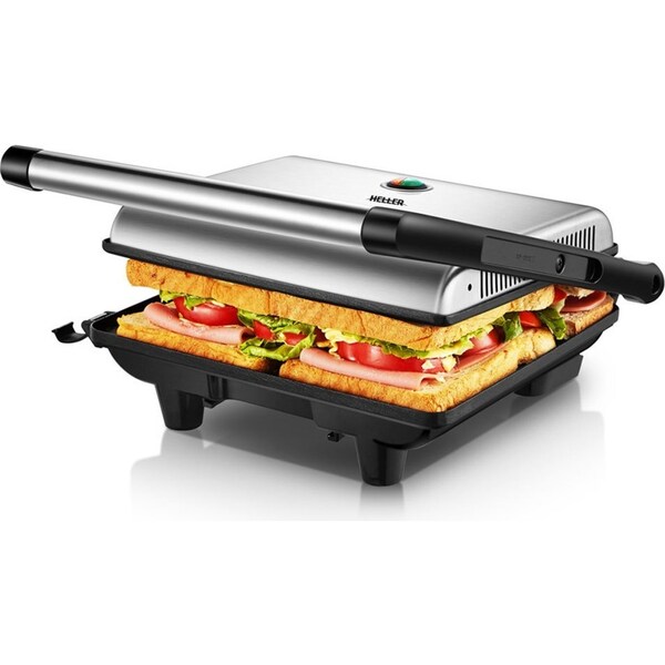 Heller 4 Slice Stainless Steel Sandwich Press/Maker/Non Stick Loaf Bread Toaster