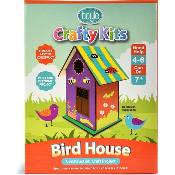 Boyle Crafty Kits 23.5cm Bird House Construction Project Kids Craft Toy 7y+