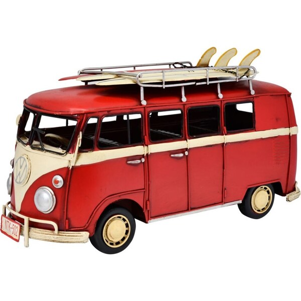 Boyle Volkswagen 32cm Kombi Van Ornament Diecast Vehicle Display Collectible Red