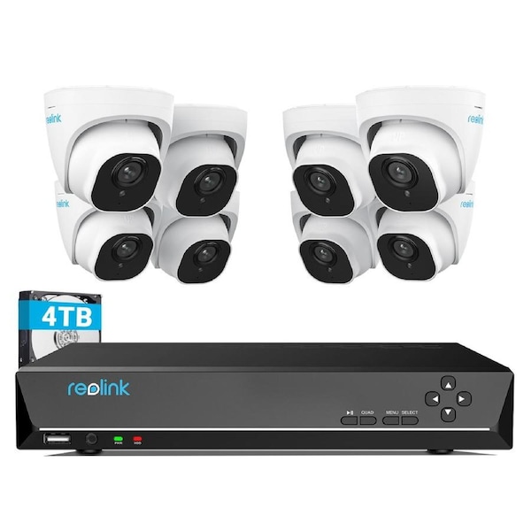 Reolink 16 Channel 4K PoE Security Camera System Outdoor CCTV RLK16-820D8-A