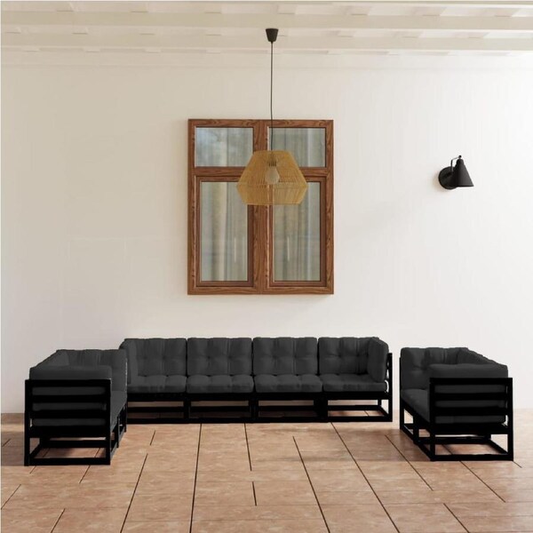 8 Piece Garden Lounge Set with Cushions Solid Pinewood vidaXL