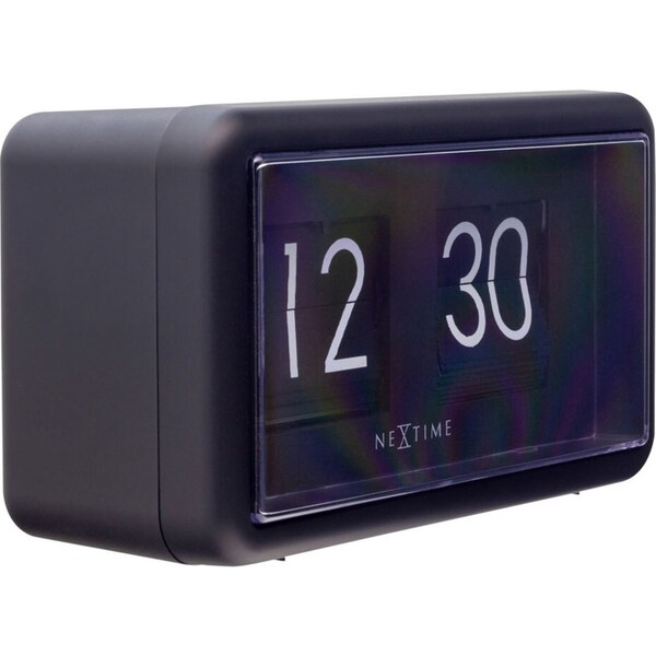 NeXtime Silent Sweep Desk/Table 18cm Flip Clock Home/Room Decor Small Black