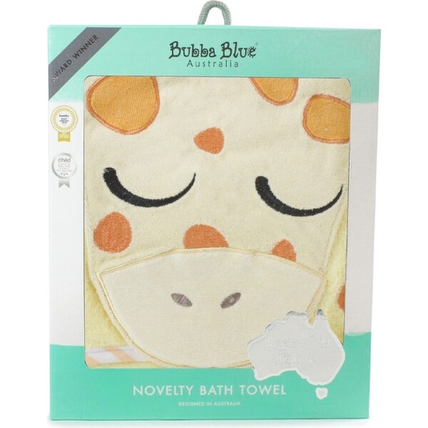 Bubba Blue Zoo Animal Giraffe Hooded Baby/Newborn/Infant Plush Bath Drying Towel