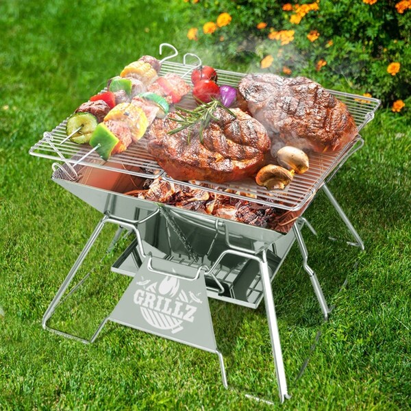 1X Grillz Fire Pit BBQ Grill with Carry Bag Portable