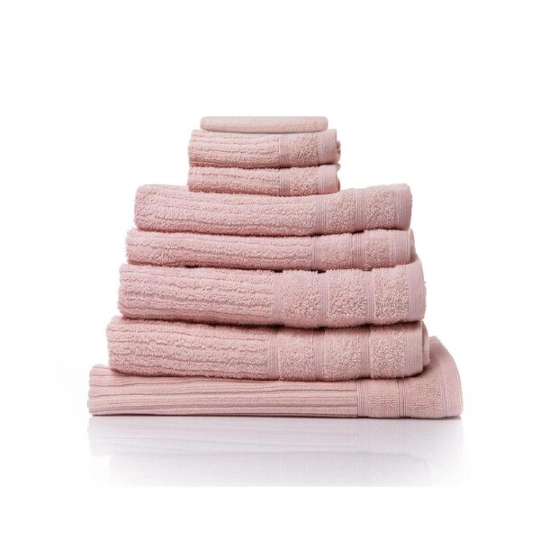 Royal Comfort Eden Egyptian Cotton 600GSM 8 Piece Luxury Bath Towels Set 8 Piece Blush