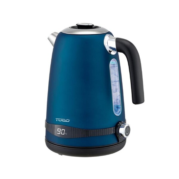 TODO 1.7L Stainless Steel Cordless Kettle Keep Warm Electric Led Water Jug - Blue
