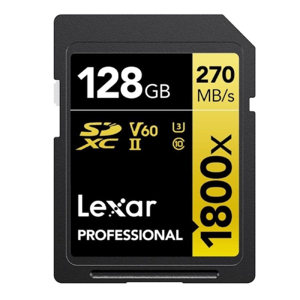 Lexar Professional 1800x SDXC UHS-II SD Card - 128GB