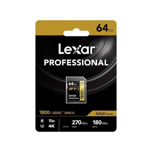 Lexar Professional 1800x SDXC UHS-II SD Card - 64GB