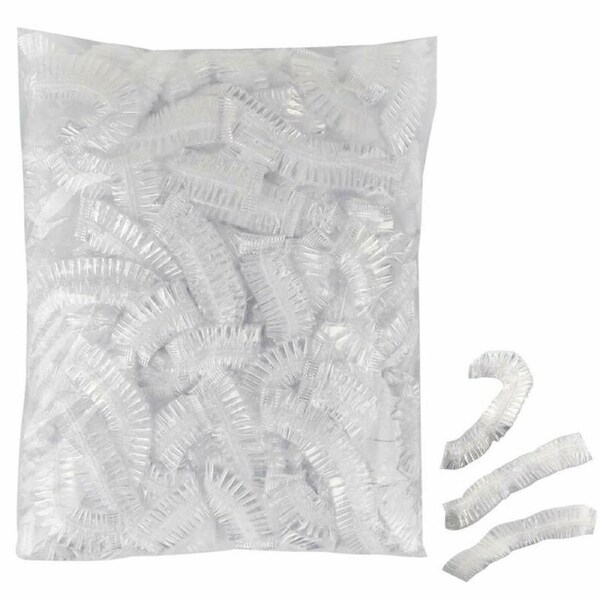 100 Pcs Disposable Shower Caps Clear Hair Net Case Sleep Travel Cap Bath Spa