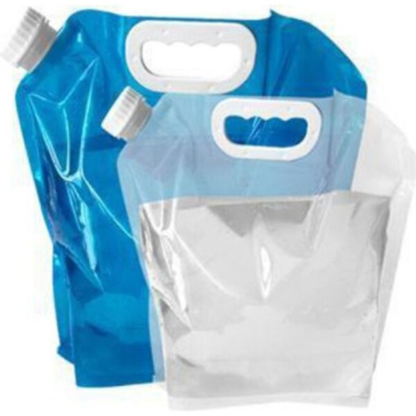 Catzon 10L 5L Premium Collapsible Water Container Bag BPA Free Food Grade Clear Plastic Storage Jug-Blue White