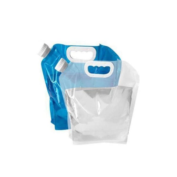 Catzon 10L Premium Collapsible Water Container Bag BPA Free Food Grade Clear Plastic Storage Jug-Blue White