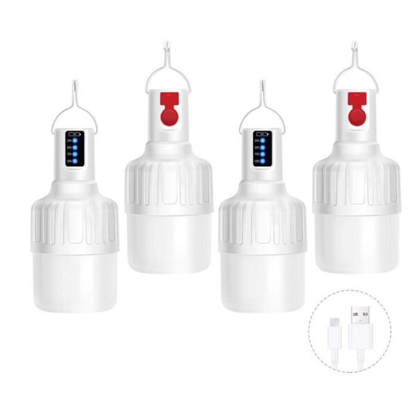 Catzon 4 Pack Rechargeable LED Camping Lantern With Hanging Hooks-7813