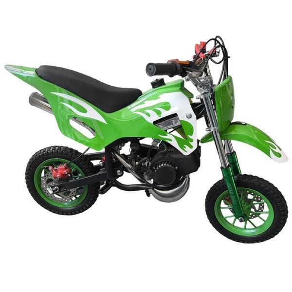 NEW GREEN MINI MOTOR DIRT BIKE KIDS POCKET 2 STROKE MOTORBIKE ATV TWIN EXHAUST TIP TOYS 49CC 2025