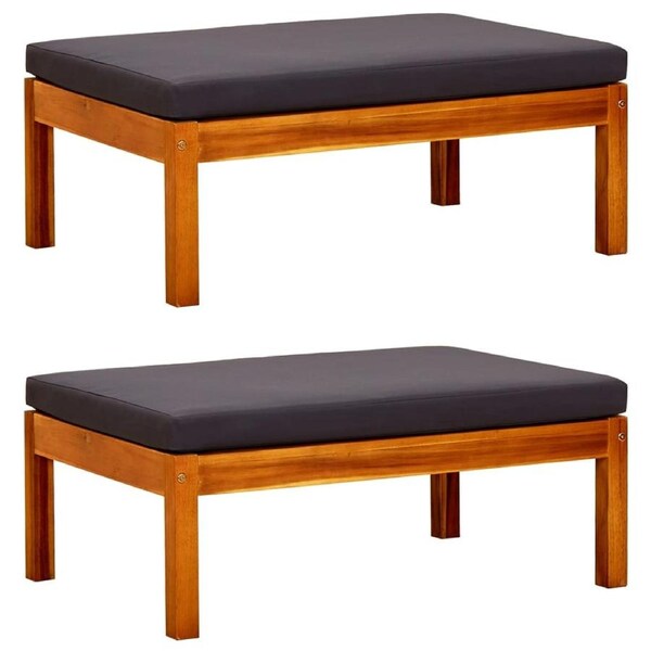 Garden Footrests 2 pcs Solid Acacia Wood vidaXL