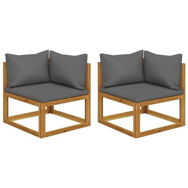 Sectional Corner Sofas 2 pcs with Cushions Dark Grey vidaXL