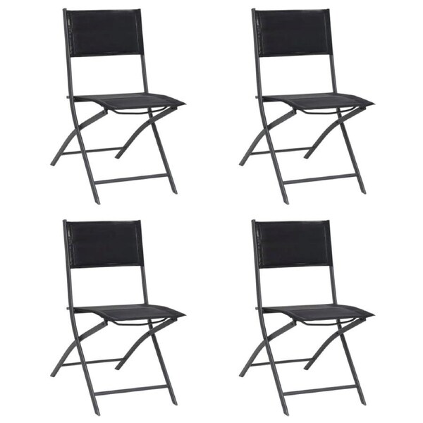 Folding Outdoor Chairs 4 pcs Steel and Textilene vidaXL