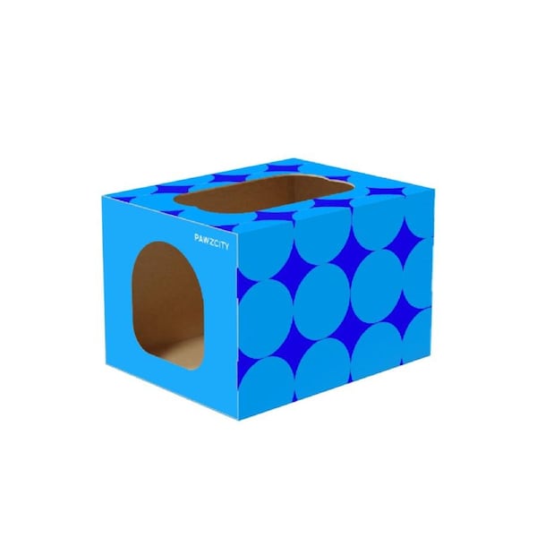 PAWZCITY Cat Scratcher House - Blue