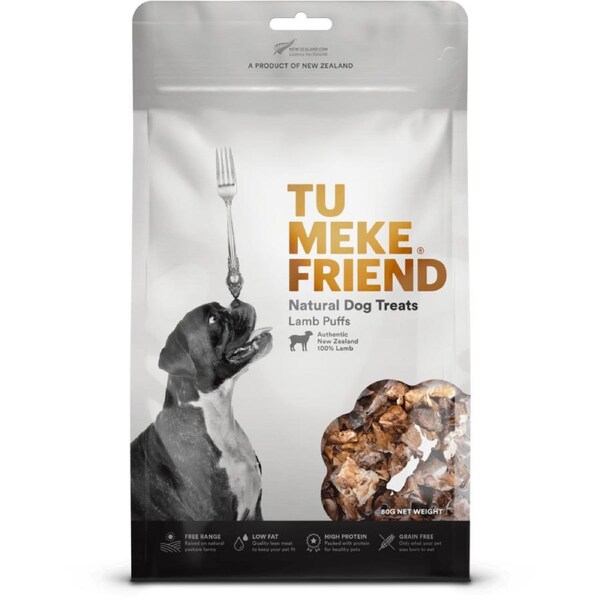 TU MEKE FRIEND Air-Dried Natural Dog Treats Lamb Puffs 80G